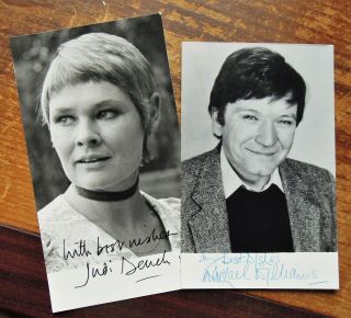 Judi Dench & Michael Williams Signed Black And White Photographs