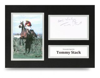 Tommy Stack Signed A4 Photo Display Red Rum Grand National Autograph Memorabilia
