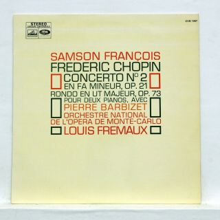 Samson Francois - Chopin Piano Concerto No.  2,  Rondo Op.  73 Emi Cvb 1067 Lp Ex,