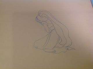Animation Cel Production Drawing - Don Bluth " Thumbelina " 1990 