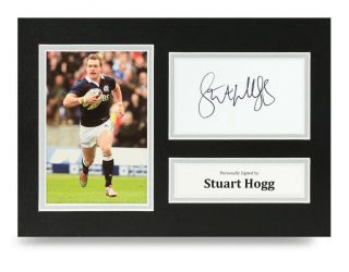 Stuart Hogg Signed A4 Photo Scotland Rfu Autograph Display Memorabilia,