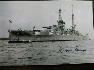 Frank Emond Hand Signed Autograph 4x6 Photo - Wwii Uss Pennsylvania Pearl Harbor