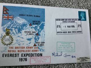 British Army Everest Expedition First Day Cover Signed By Sir Micheal Carver Mc