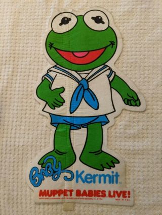 Kermit Muppet Babies Live Promotional Display Pennant Banner 1986 Rare 17 " X 10 "