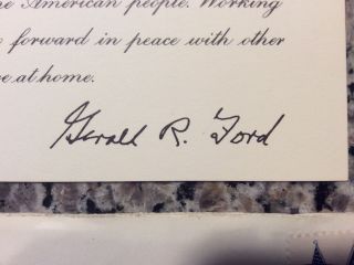Gerald R Ford Thank You Card,  President Signed,  Signature,  Presidential Autograph