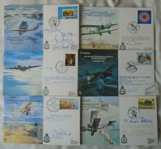 Gb Raf 6 Signed & Flown Covers - All Limited Editions,  Signed By High Ranks