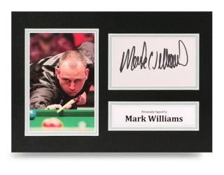 Mark Williams Signed A4 Photo Snooker Autograph Display Memorabilia,