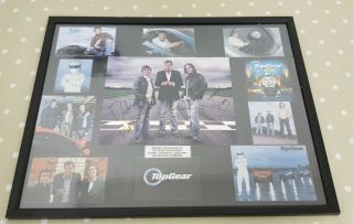 Framed Signed Photos Of Jeremy Clarkson James May & Richard Hammond Top Gear