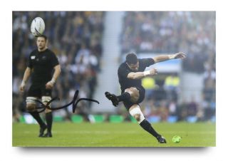 Dan Carter Signed 12x8 Photo Zealand Rugby Memorabilia Autograph,