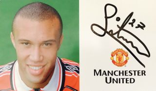 Mikael Silvestre Hand Signed Autograph Card Manchester United In Person