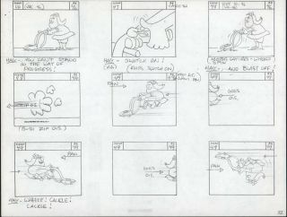 Groovie Goolies Production Storyboard Animation Art 1970s - Episode 11 P.  32