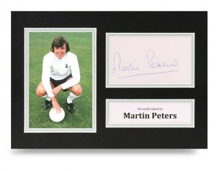 Martin Peters Signed A4 Photo Tottenham Hotspur Autograph Display Memorabilia