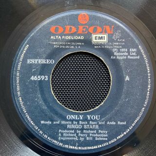 South America _ Ringo Starr _ Only You 45 Colombia The Beatles Back Off Boogaloo