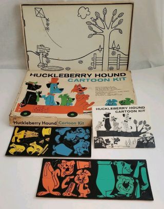 1960 Vintage Colorforms Huckleberry Hound Cartoon Kit Game Vinyl Playset