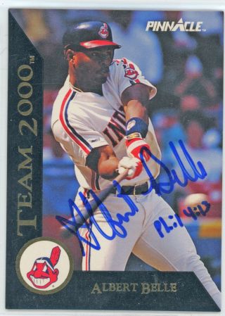 Albert Belle Cleveland Indians Signed 1992 Score Team 2000
