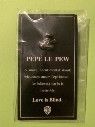 Rare Pepe Le Pew Looney Tunes Lapel/tie Pin - Vintage 1992 Warner Bros