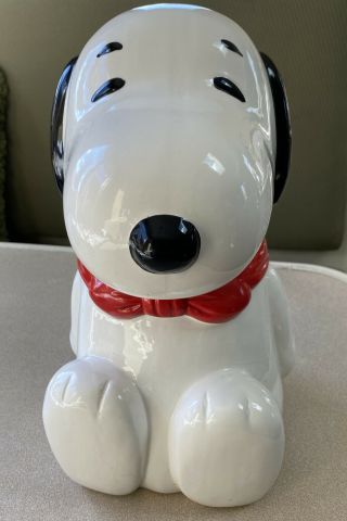 Vintage Snoopy Cookie Jar Bow Tie Benjamin Medwin Large 12 " Ceramic Kitchen Dog