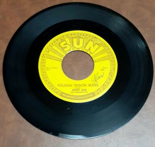 Johnny Cash 45 Rpm Sun Records " Folsom Prison Blues / So Doggone Lonesome "