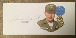 Bruce Crandall Signed Card - Medal Of Honor