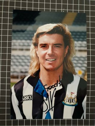 Barry Venison Newcastle United Hand Signed Photo 8 X 6 " Autographed