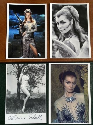 Catherine Schell Signed 6x4 Photo Autograph,  3 Prints Cult Tv Star Space 1999