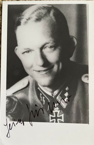 “polizei” Ss Panzer Wwii Knights Cross Signed Photo - Juergens
