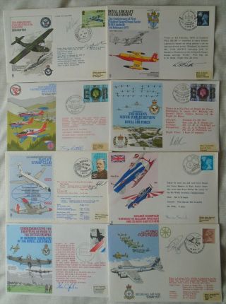 Gb Raf 8 Signed & Flown Covers 1970s - Inc Sighting Of Bismarck