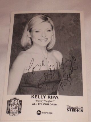 Kelly Ripa Signed Autographed 8x10 Photo,  All My Children,  Hayley Vaughan,  Disney
