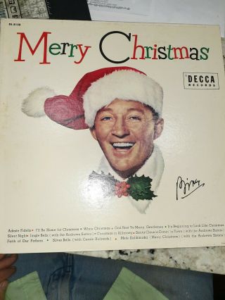 Bing Crosby Merry Christmas Vintage Vinyl Lp White Christmas,  Decca Dl 8128
