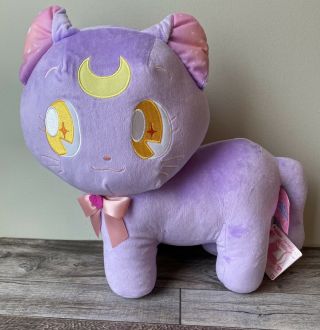 Anime Sailor Moon Luna Cat Plush Doll Purple Bow Toy Plush 12”