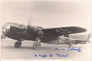 Schmetz - Luftwaffe - Signed 7 " X 4.  5 " Photo.  Battle Of Britain.