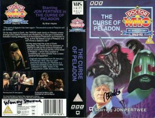 Doctor Who: The Curse Of Peladon Vhs Cover Signed By Nick Hobbs