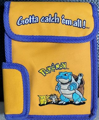 Pokemon Blastoise Pikachu Meowth Nintendo Gameboy Carrying Case Bag