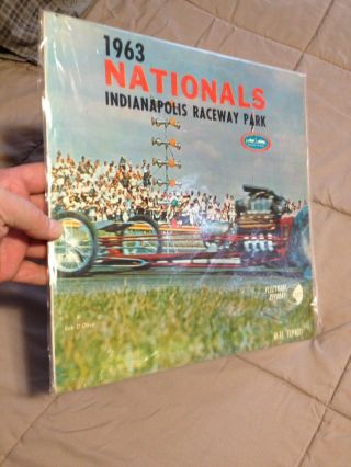 Vintage Drag Race 1963 Nationals Hot Rods Dragsters Car Related Record Album
