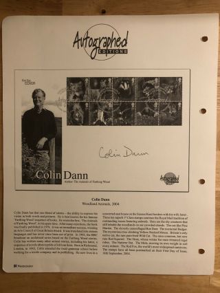 Colin Dann (Author - Animals of Farthing Wood) Signed FDC (Autographed Editions) 2