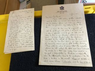 (2) Vintage Letters Signed By Typographer Bruce Rogers Dated 1935,  1937