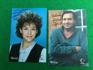 Tv Photographs Signed X 2 Boon Michael Elphick