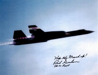 Sr - 71 Flight Photograph Signed By Air Force Sr - 71 Pilot Richard Graham