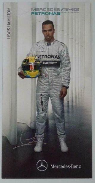 Lewis Hamilton Pre - Printed Signed Official Petronas Fan Card