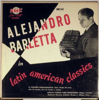33 Lp 10 " - - Alejandro Barletta,  Smc 547,  Vg,  Bandoneon - Latin - Argentina