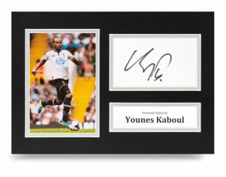 Younes Kaboul Signed A4 Photo Display Tottenham Hotspur Autograph Memorabilia
