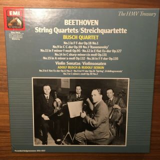Adolf Busch Quartet & Serkin - Beethoven Quartets & Violin Sonatas,  Hmv Emi 5lp