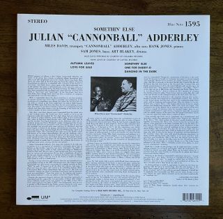 Something ' Else Cannonball Adderley lp Blue Note Classic NM vinyl 2