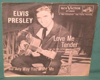Elvis Presley Rca 47 - 6643 Love Me Tender 45 W/ Pink Sleeve 1956
