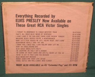 Elvis Presley RCA 47 - 6643 Love Me Tender 45 W/ Pink Sleeve 1956 2