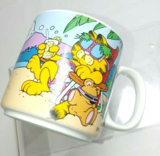 Vintage Garfield & Odie Coffee Mug If I Were Any Lazier I 