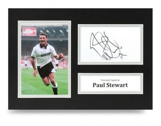 Paul Stewart Signed A4 Photo Display Tottenham Hotspur Autograph Memorabilia