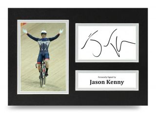 Jason Kenny Signed A4 Photo Display Olympic Cycling Autograph Memorabilia