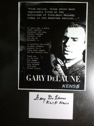 Gary Delaune Authentic Hand Signed Autograph Card,  8x10 Photo Jfk Assassination