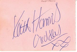 Keith Harris & Cuddles Hand Signed Album Page Autographed